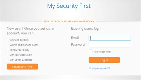 first insurance log in.
